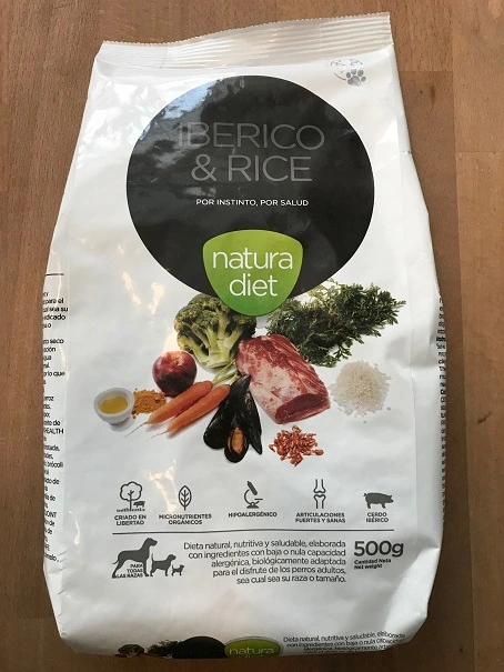 Natura Diet Iberico og Ris Hundefoder 500 g - Naturligt og allergivenligt